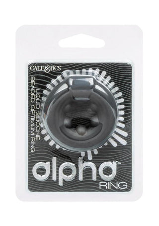 Alpha Liquid Silicone Beaded Optimum Cock Ring - Black
