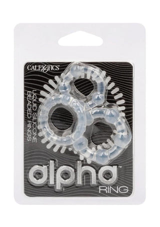 Alpha Liquid Silicone Beaded Rings - Clear - Set