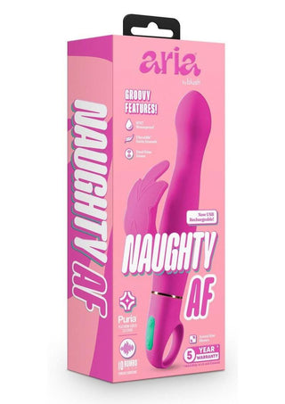 Aria Naughty AF Rechargeable Silicone Vibe - Plum/Purple