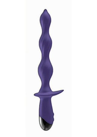 Ass-Sation Deep Dive Contoured Wand Rechargeable Silicone Anal Probe - Purple