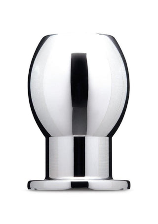 B-Vibe Aluminum Hollow Tunnel Butt Plug - Silver - 3in
