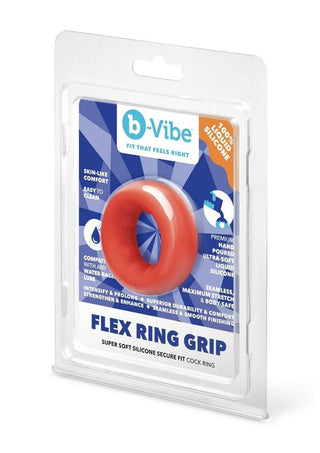 B-Vibe Flex Ring Bulk Silicone Cock Ring - Red