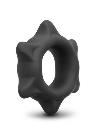 B-Vibe Flex Ring Spike Silicone Cock Ring - Black