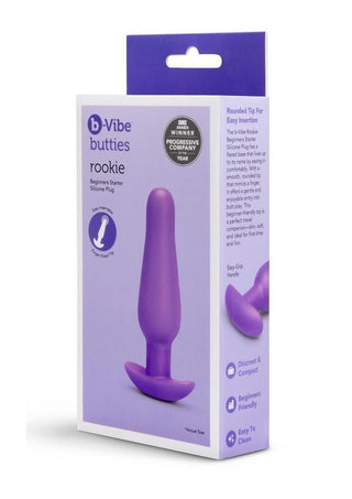 B-Vibe Rookie Beginners Starter Silicone Anal Plug - Purple