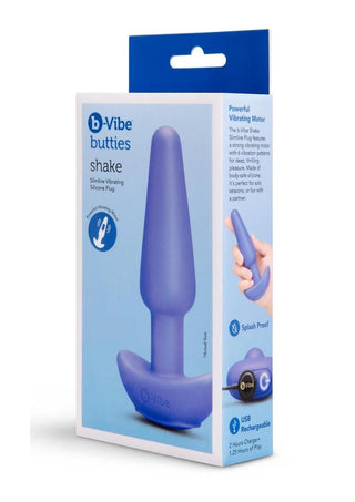 B-Vibe Shake Slimline Vibrating Silicone Anal Plug - Blue