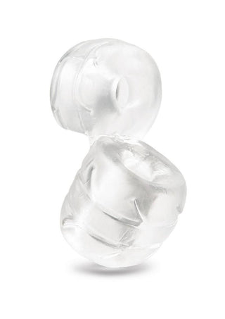 B-Vibe Stretch Tech Double Barrel Ultra Stretchy Cock Ring and Ball Stretcher - Clear