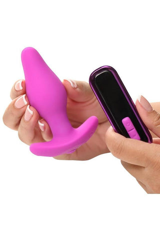 Bang! Vibrating Rechargeable Silicone Butt Plug with Digital Remote Control