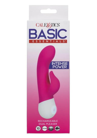 Basic Essentials Rechargeable Dual Pleaser Rechargeable Silicone Vibrator - Pink