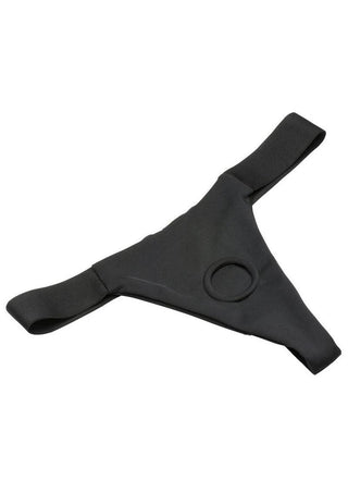 Bedroom Bliss ChÃ©rie Thong Strap-On Panty Harness - Black - Large