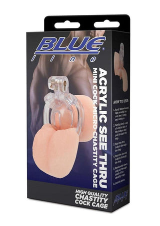 Blueline Acrylic See Thru Mini Cock Micro Chastity Cage - Clear