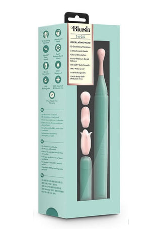 Blush Collection Sage Rechargeable Oscillating Wand Vibrator - Green