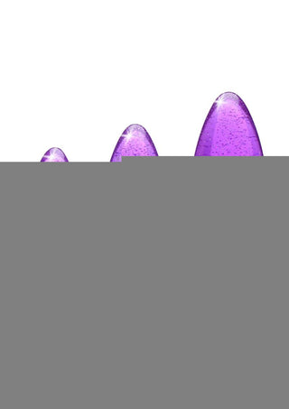Booty Sparks Glitter Gem Anal Plug - Purple - Large/Medium/Small - 3pc/Set