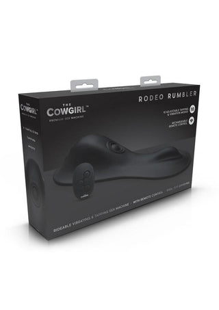 Cowgirl Rodeo Rumbler Grinding Vibrating Tapping Rechargeable Silicone Dildo - Black