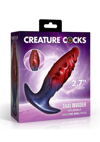 Creature Cocks Anal Invader Inflatable Silicone Anal Plug - Multicolor