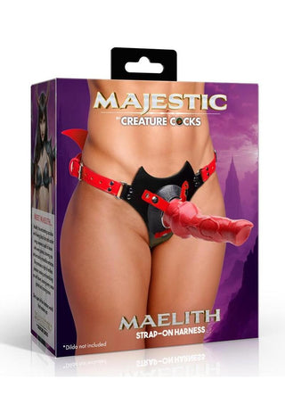 Creature Cocks Maelith Adjustable Strap-On Harness - Black/Red