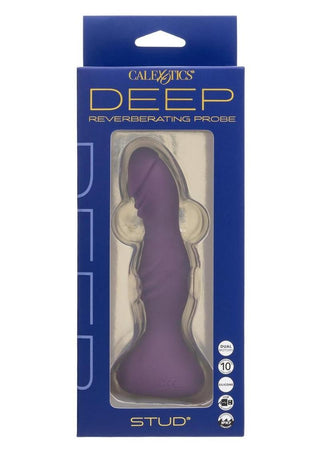 Deep Stud Rechargeable Silicone Reverberating Probe - Purple