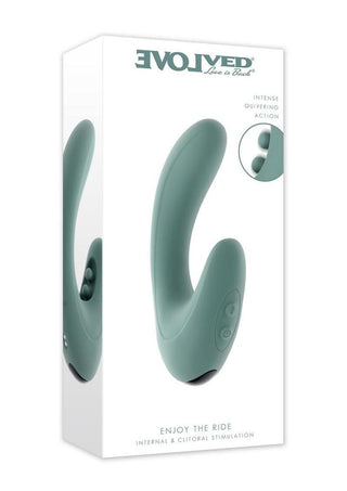 Enjoy The Ride Rechargeable Silicone Dual Vibrator - Green