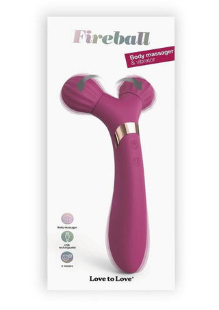 Fireball Rechargeable Silicone Body Massager and Vibrator - Plum Star/Purple