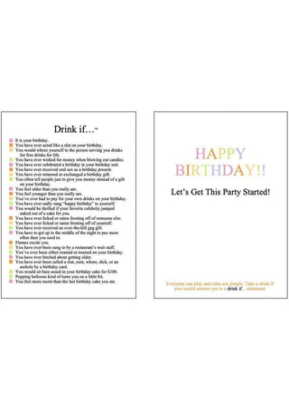 Greeting Card - Drink If... Card Game