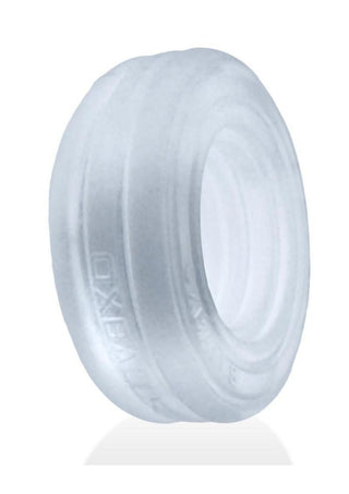 Hunkyjunk Roto Grooved Gripper Ribbed Cockring - Clear Steam