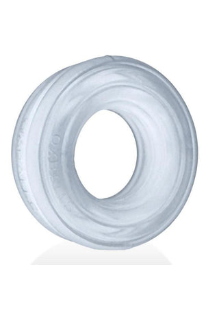 Hunkyjunk Roto Grooved Gripper Ribbed Cockring - Clear Steam