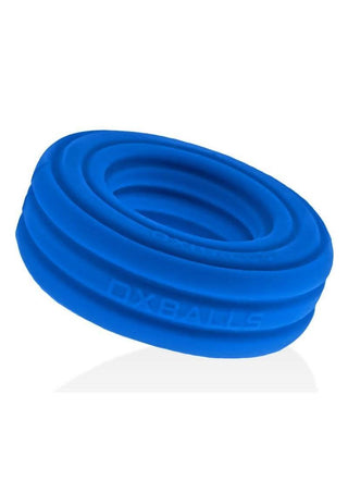 Hunkyjunk Roto Grooved Gripper Ribbed Cockring - Teal Fizz