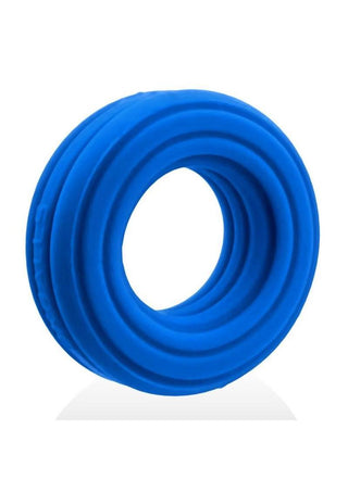 Hunkyjunk Roto Grooved Gripper Ribbed Cockring - Teal Fizz