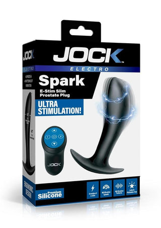 Jock Spark E-Stim Slim Silicone Prostate Plug - Black