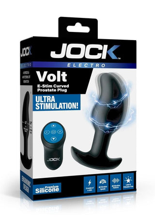 Jock Volt E-Stim Silicone Curved Prostate Plug - Black