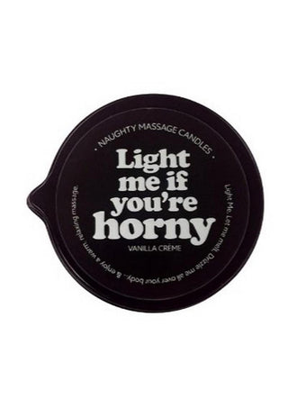 Kama Sutra Naughty Notes Light Me If You're Horny 2oz Massage Candle with Pour Spout Tin