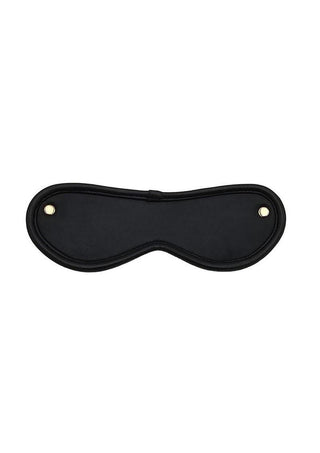 Leather Blindfold with Gold Accessories - Black/Gold