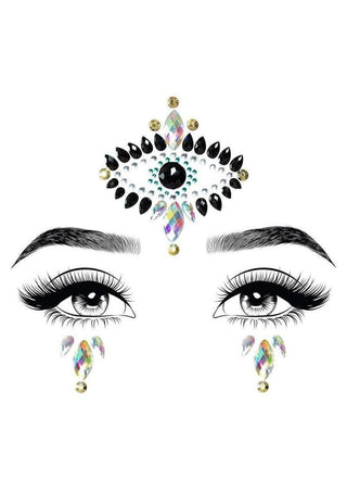 Leg Avenue Divinity Face Jewels Stickers and Body Glitter (2 Packets - Multicolor