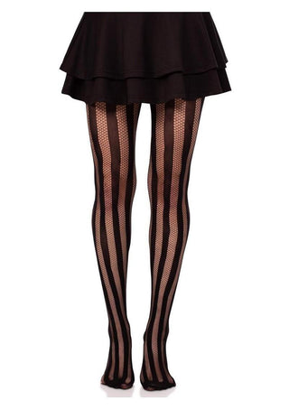 Leg Avenue Net and Opaque Striped Tights