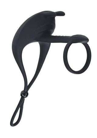 Levelz Adjustable Bunny Vibrating Rechargeable Silicone Lasso Cock Ring and Shaft Loop