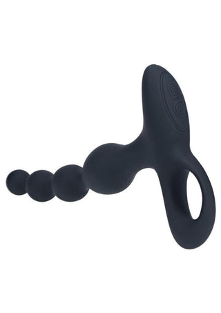 Levelz Beaded Vibrating Silicone Rechargeable Anal Plug with Remote Control