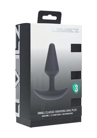 Levelz Classic Vibrating Silicone Rechargeable Anal Plug - Black - Small