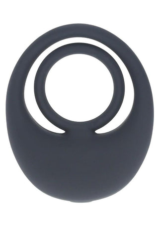 Levelz Vibrating Liquid Silicone Rechargeable Cock and Ball Ring - Black
