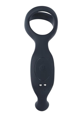 Levelz Vibrating Silicone Rechargeable Prostate Stimulator with Tri O Cock Ring - Black