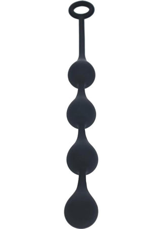 Levelz Waterdrop Silicone Anal Balls - Black - Medium - 30mm