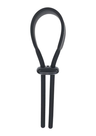 Levelz Wide Adjustable Silicone Lasso Cock Ring - Black - 5mm