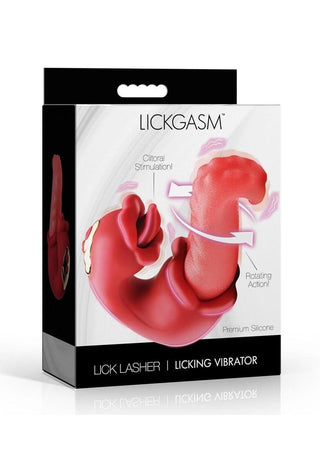 Lickgasm Lick Lasher Rechargeable Silicone Licking Vibrator - Pink/Red