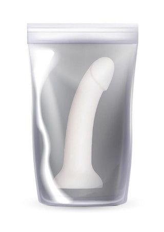 Liquid Silicone Dong with Suction Cup - White - 7in