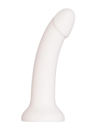 Liquid Silicone Dong with Suction Cup - White - 7in