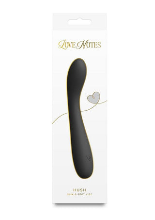 Love Notes Hush Rechargeable Silicone Flexible G-Spot Vibrator - Black