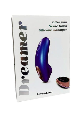 Love to Love Dreamer Silicone Rechargeable Sense Touch Vibrator with Remote - Iridescent Night - Blue