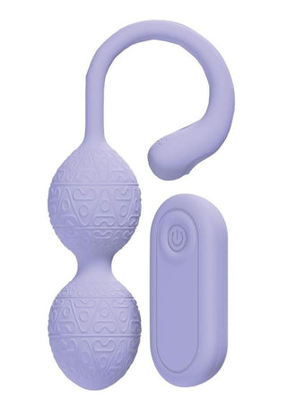 Loveline Pelvifit Beads 10 Function Vibrating Rechargeable Silicone Kegel Vibe with Remote Control - Lavender/Purple