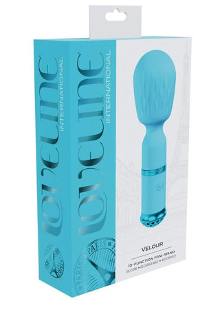 Loveline Velour 10 Function Rechargeable Silicone Mini-Wand - Blue