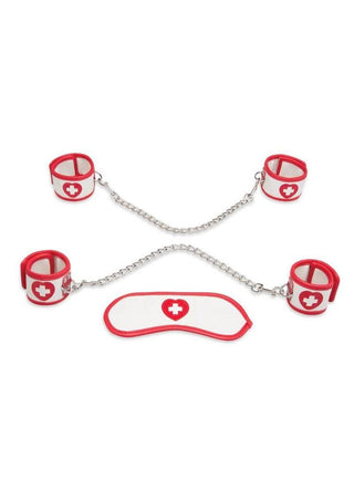 Lux Fetish Naughty Nurse BDSM - Red/White - 5pc/Set