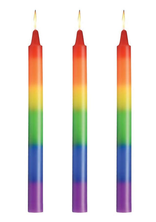 Master Series Pride Candles Rainbow Drip Candle - Multicolor/Rainbow - Set Of 3