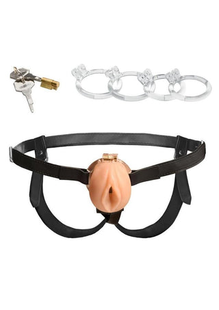 Master Series Pussy Chastity Cage - Vanilla